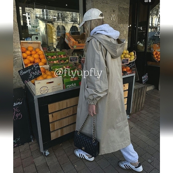 Zara hooded * oversized long camel trench jacket NWT - Picture 5 of 12